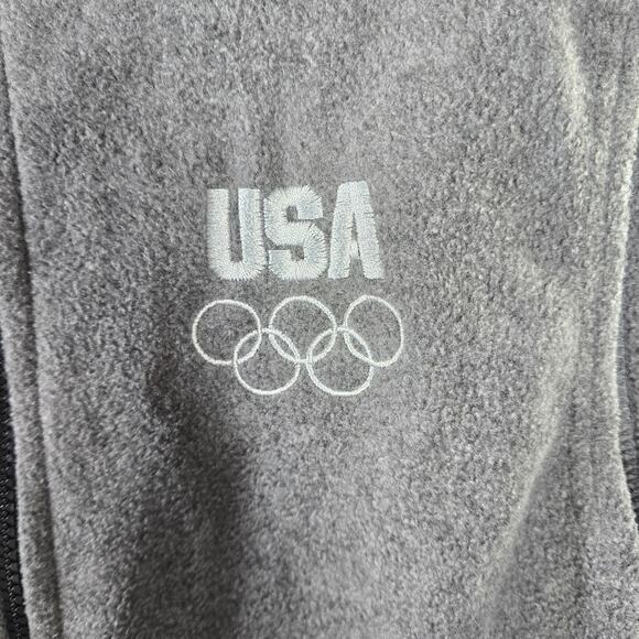 Women's United States Olympic Committee USA Gray Fleece Full Zip Vest Sz Medium - Picture 5 of 7